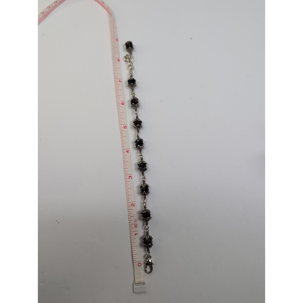 Brighton Black Crystal Silver Bracelet‎